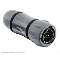 Eaton Souriau-Sunbank UTSX6JC12E10PZ Plugs Plug, with cable gland backshell, with 10 male solder contacts, IP68/69K in unmated conditions, keying Z
