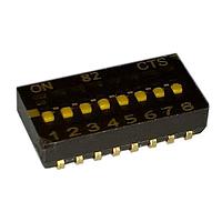 CTS Electronic Components 218-8LPSTF DIP Switches SURFACE MOUNT, GOLD,  HALF-PITCH DIP SWITCH, 8-POLE, LOW PROFILE ACTUATOR, BOTTOM SEAL, TAPE SEAL, OFF, TUBE PACK