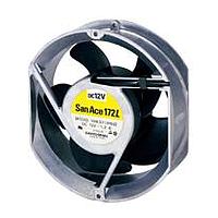 Sanyo Denki 109L5724M502 Axial DC Axial Fan, 172x150x51mm Round/Sidecut, 24VDC, Long Life, Ribless