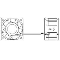 Delta Electronics, Inc. PFB0624SHE-TZNY Axial DC Fan, 60x38mm, 24VDC, 43.57CFM, 6.72W, 50.5dBA, 8000RPM, Ball Bearing, IP55