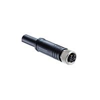 Amphenol LTW M12K-05BFDM-SL8S01 Sensor Cables / Actuator Cables M12 Circular Metric Connector, K Code, Metal, 16A, 05 pins, Female Connector, Female (Power) + Male (Ground) Contact, Straight, Screw Thread, Overmolded, Length 1000mm, IP68 / IP69K