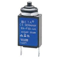 E-T-A Circuit Breakers 106-M2-P30-0.2A Thermal Overcurrent Miniaturised single pole thermal circuit breaker with push-to-reset tease free, trip-free, snap action mechanism (R-type TO CBE to EN 60934), threadneck mounting.  Approved to CBE standard EN 60934 (IEC 60934). For higher current rati