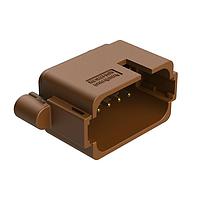 Amphenol SINE Systems AT04-18PD-BM11 Connectors 18 Position, PCB Receptacle, Flangeless, Self-Threading, Keyed D, Gold Plated Contacts Included, Brown Body