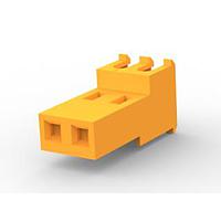 AMP Connectors - TE Connectivity 640604-2 Receptacle Housing FEED THRU WO TAB 2P Orange 18 AWG
