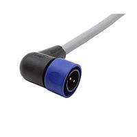 Bulgin PXP4002/003/02P Sensor Cables / Actuator Cables Pre-wired Flex Cable Connector - Right Angle - 3m - 2 Contacts - Plug