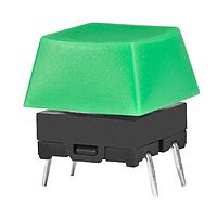 NKK Switches JB15KP-1F Tactile Switches OFF-(ON) PC MOUNT SCULPTURED GREEN CAP