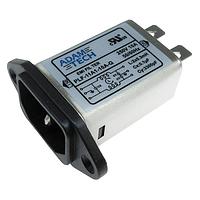 Adam Tech PLF-11A1-10A-Q Power Line Filters EMI/RF Line Filter, 115/250VAC 10A, inlet socket w/ flange mounting
