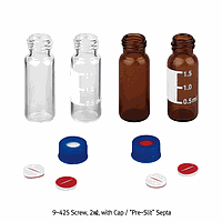 SciLab SL.Vi1047 Vial, 2㎖, Clear, w/ Open-top Cap & “Pre-Slit” Red PTFE / White Sil. Septa, w/ White Patch