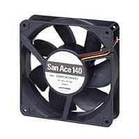 Sanyo Denki 109P1424H102 Axial DC Axial Fan, 140x140x38mm, 24VDC, 159CFM, Ribbed, Ball, Lead Wires